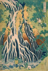 Pellegrini alla cascata di Kirifuri sul Monte Kurokami nella provincia di Shimotsuke